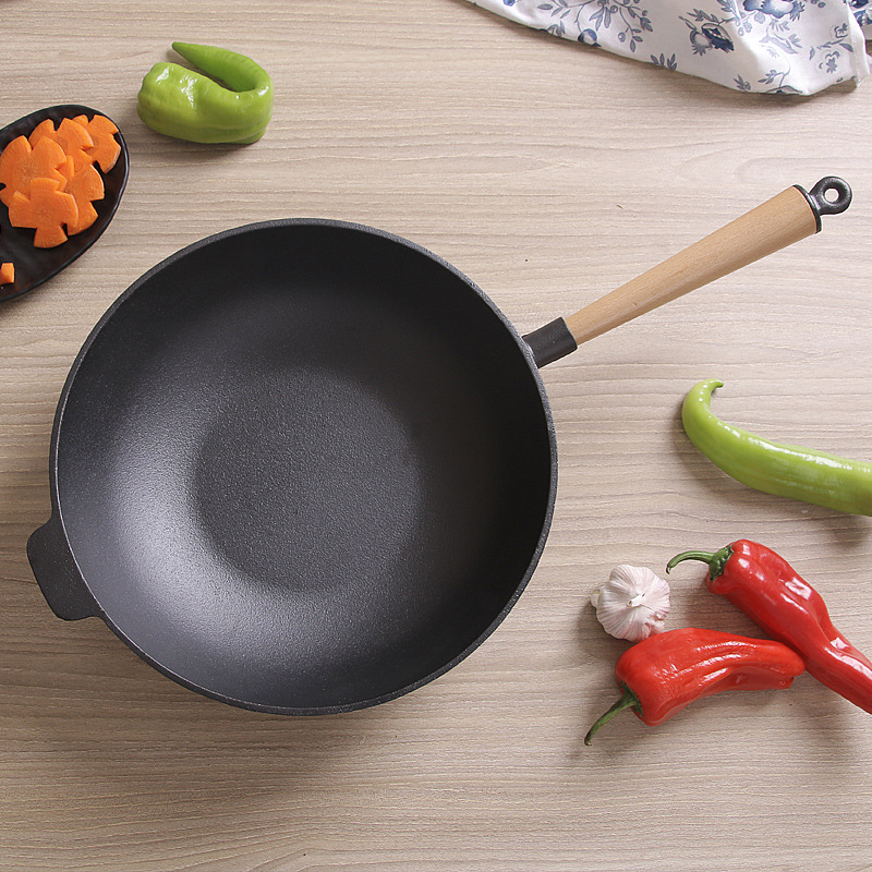 Chảo gang bầu 31cm tay cầm đáy bằng OEM ZT31