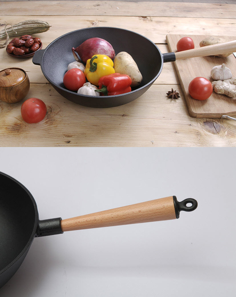 Chảo gang bầu 31cm tay cầm đáy bằng OEM ZT31