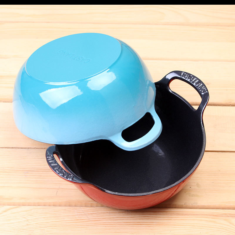 Nồi gang tráng men 2 mặt đúc liền OEM FL21