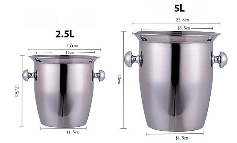 Xô đá ướp bia rượu vang inox 304 dày 1.5mm Millai ML5345