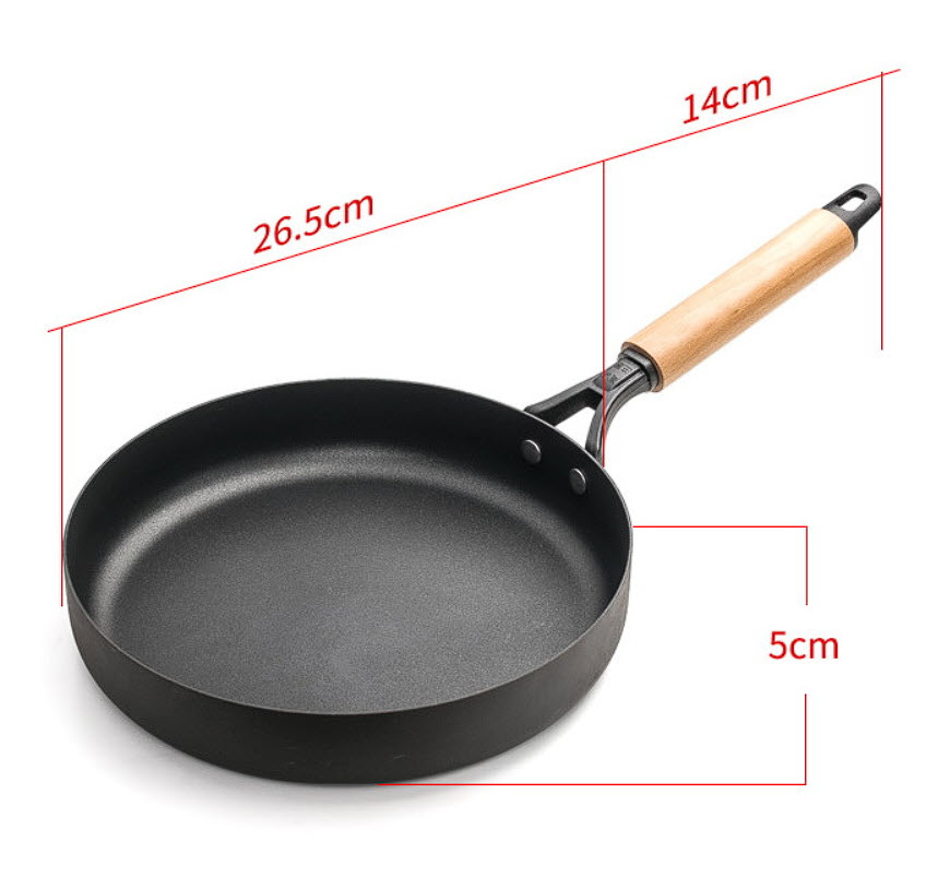 Chảo đáy bằng thép carbon chống dính 26cm OEM SST0716