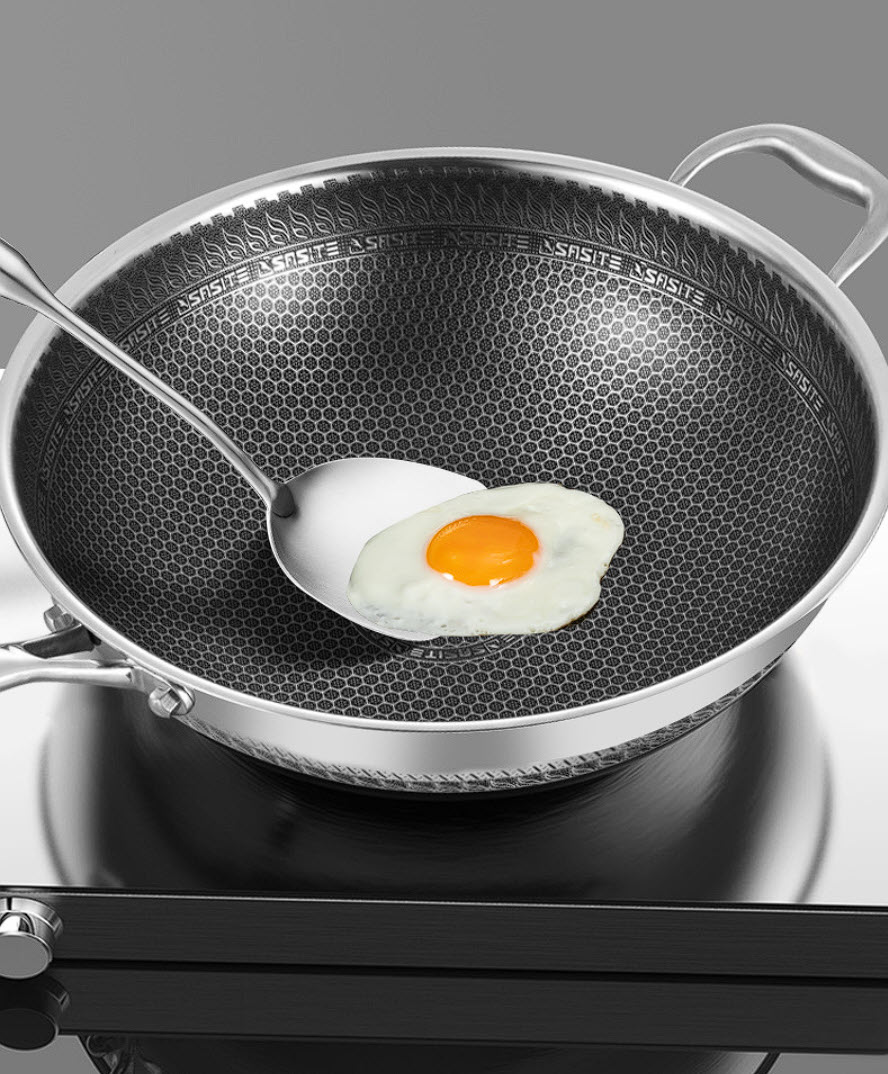 Chảo inox y tế 316 chống dính tổ ong Sasit ST001