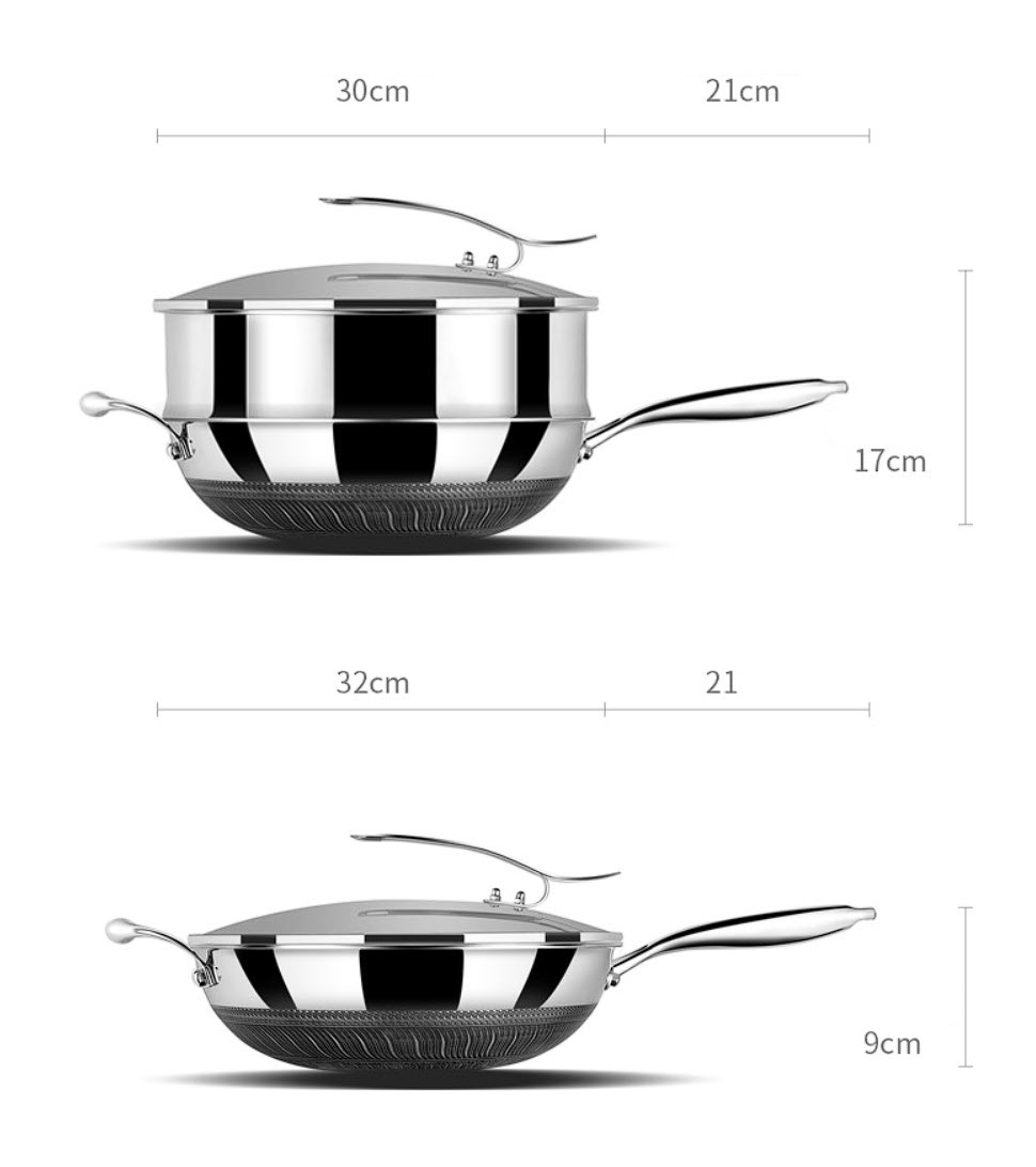 Chảo inox y tế 316 chống dính tổ ong Sasit ST001