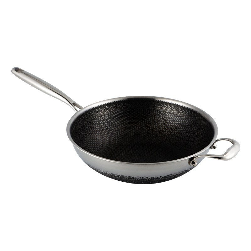 Chảo inox y tế 316 chống dính tổ ong size 34cm OEM CI004