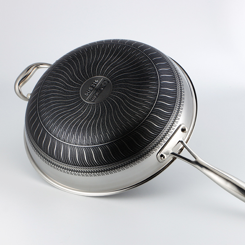 Chảo inox y tế 316 chống dính tổ ong size 34cm OEM CI004