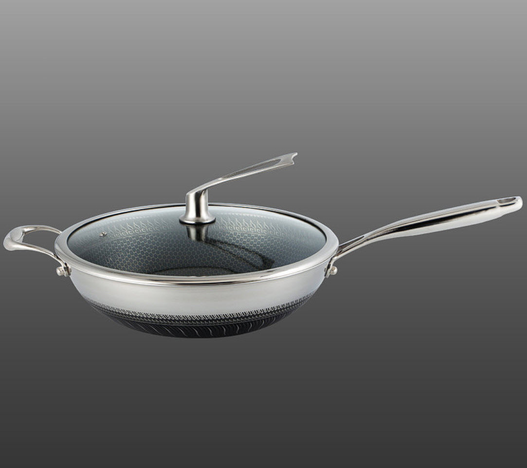 Chảo inox y tế 316 chống dính tổ ong size 34cm OEM CI004