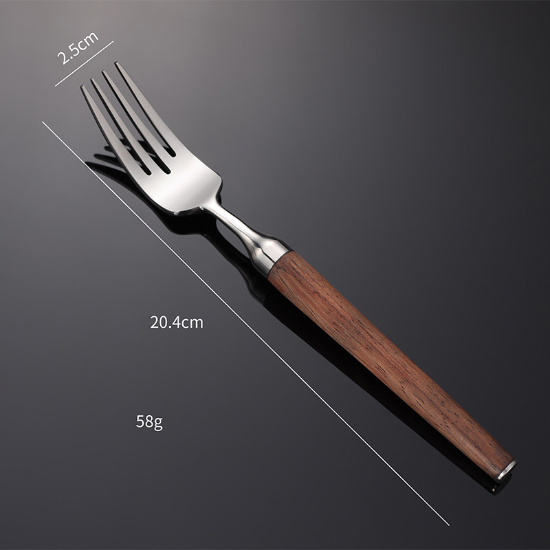 Bộ muỗng ăn muỗng soup nĩa ăn inox 304 cán gỗ OEM JAH16