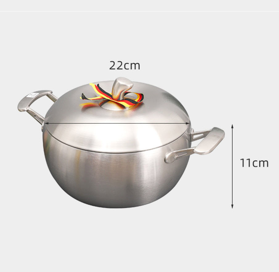 Nồi inox y tế 316 Apple 22cm cao cấp Saxone SXN01