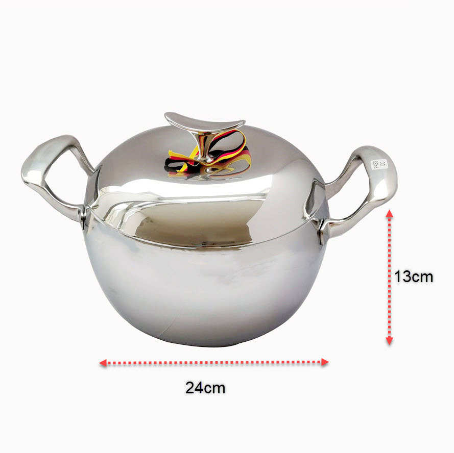 Nồi inox 304 Apple 24cm Saxone SXN02