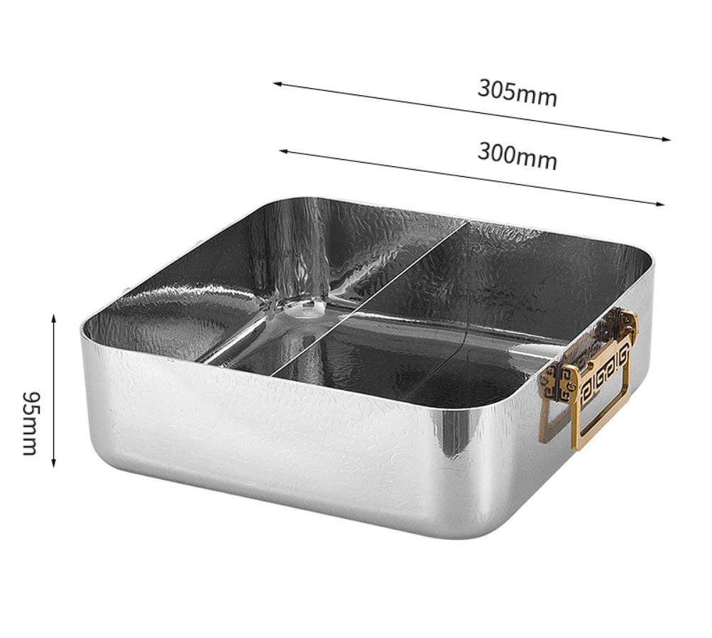 Nồi lẩu 2 ngăn 30cm inox 304 cao cấp OEM DF01