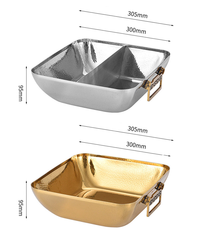 Nồi lẩu 2 ngăn inox 304 cao cấp size 30cm OEM DF06