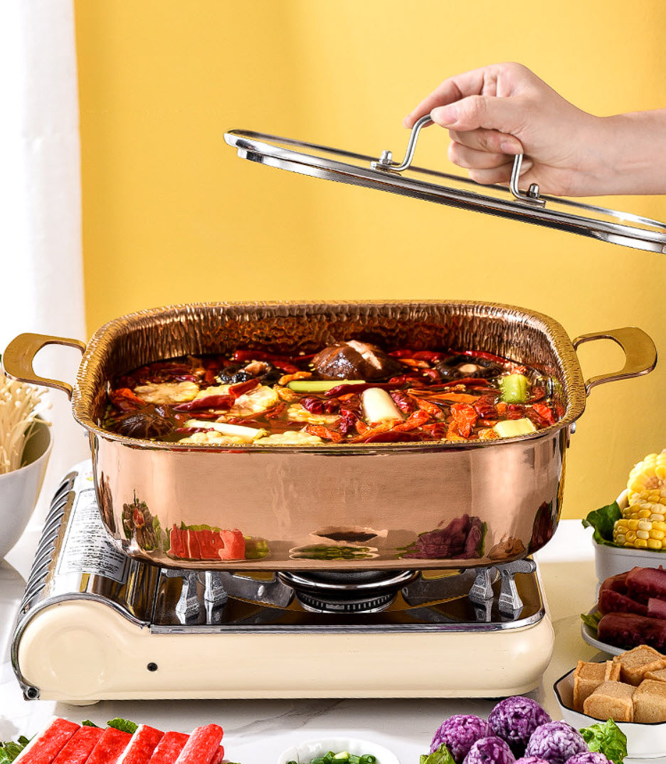 Nồi lẩu mạ vàng inox 304 cao cấp 30cm OEM DF07