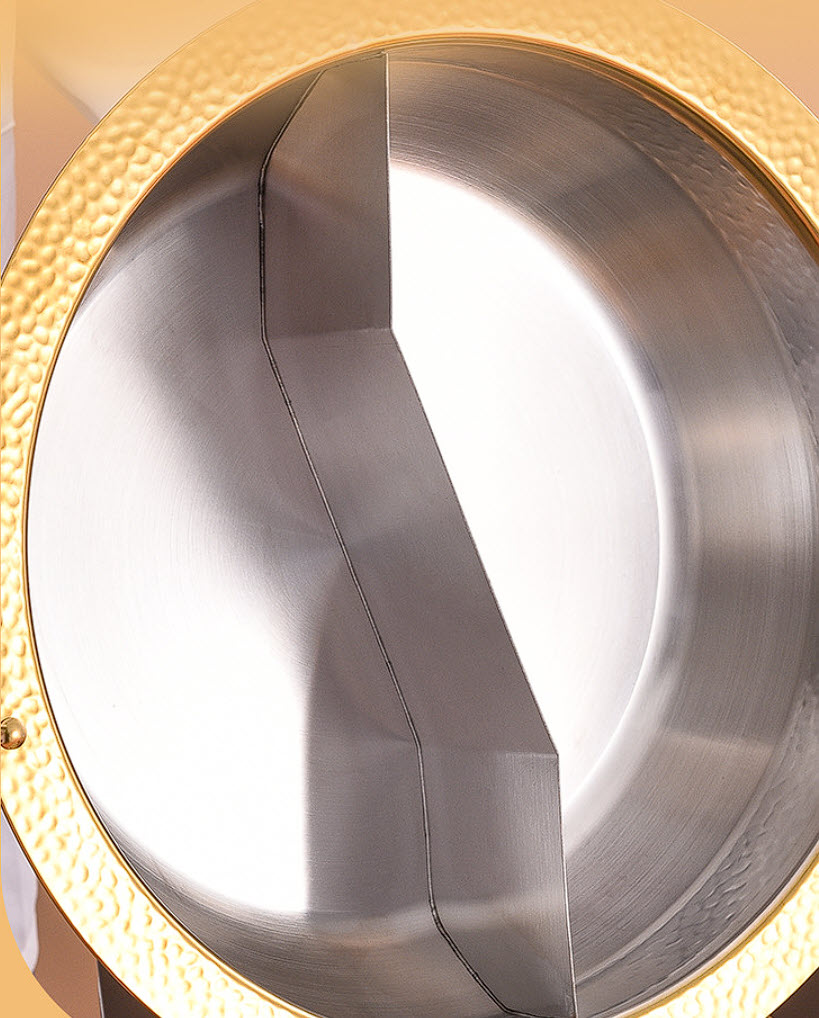 Nồi lẩu 2 ngăn mạ vàng inox 304 size 26-34cm OEM DF08