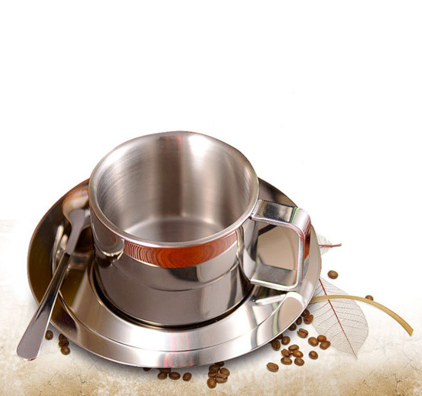 Ly cà phê ly trà sữa nóng 200ml 2 lớp inox 304 OEM XHS16