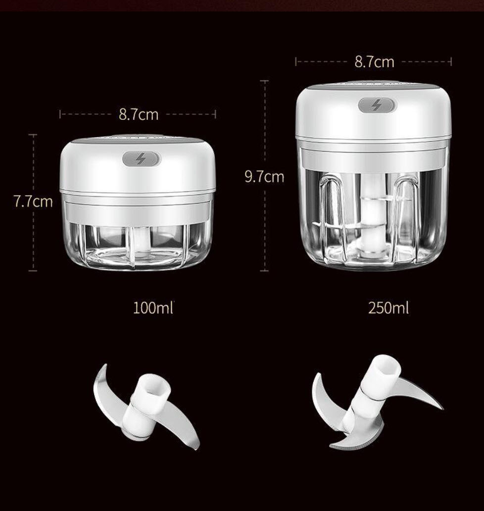 Xay tỏi ớt rau củ dùng pin sạc dung tích 100-250ml Bomans BOM02