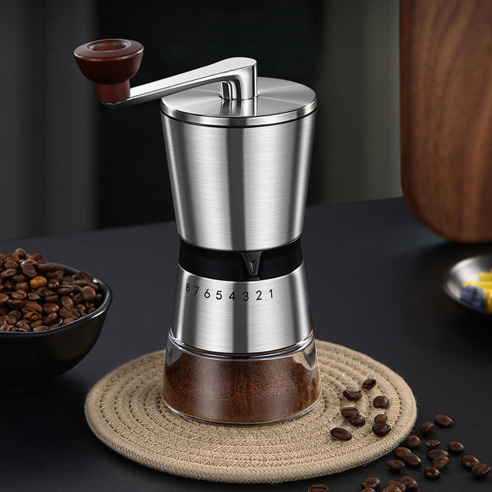 Xay cafe cầm tay 8 cấp độ mịn hạt Bomans BOM03
