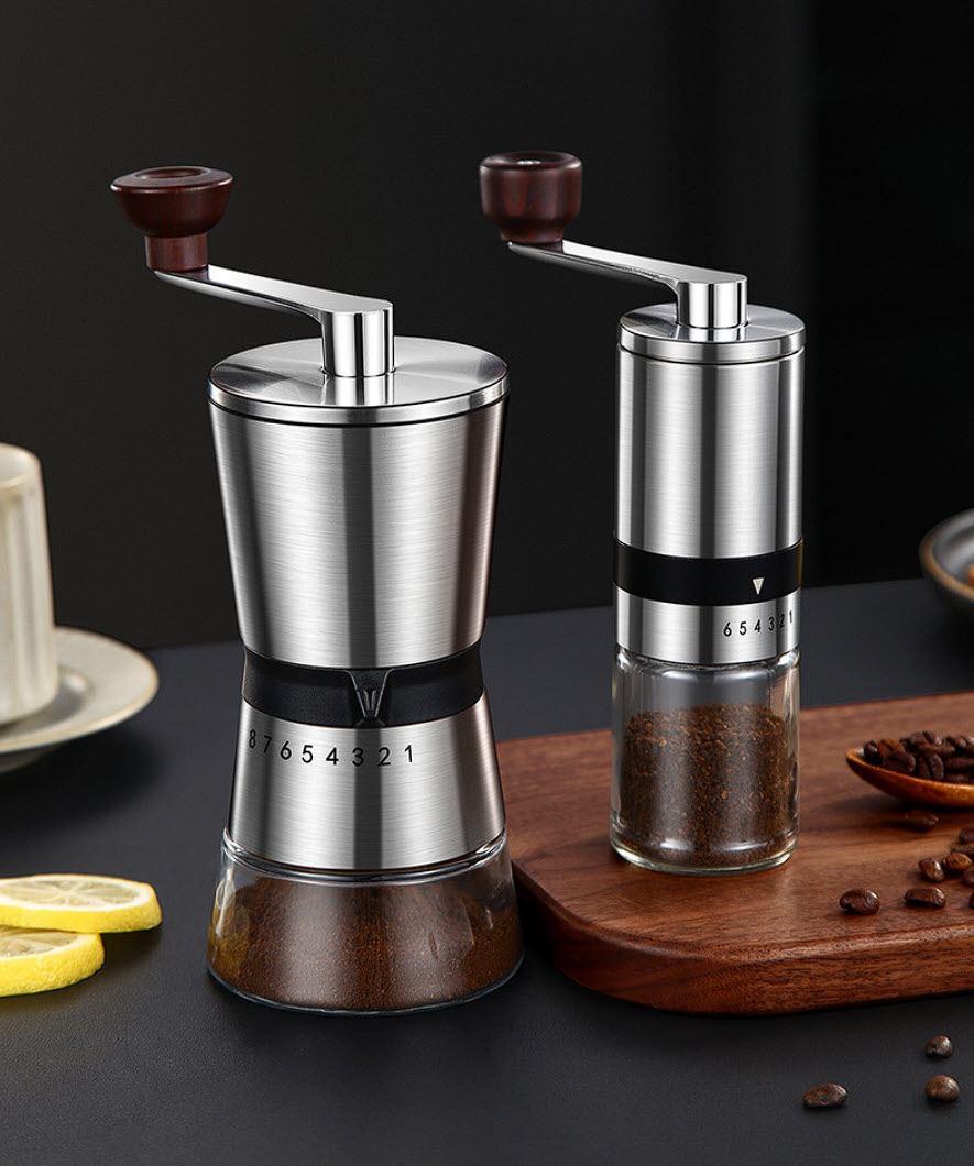 Xay cafe cầm tay 8 cấp độ mịn hạt Bomans BOM03