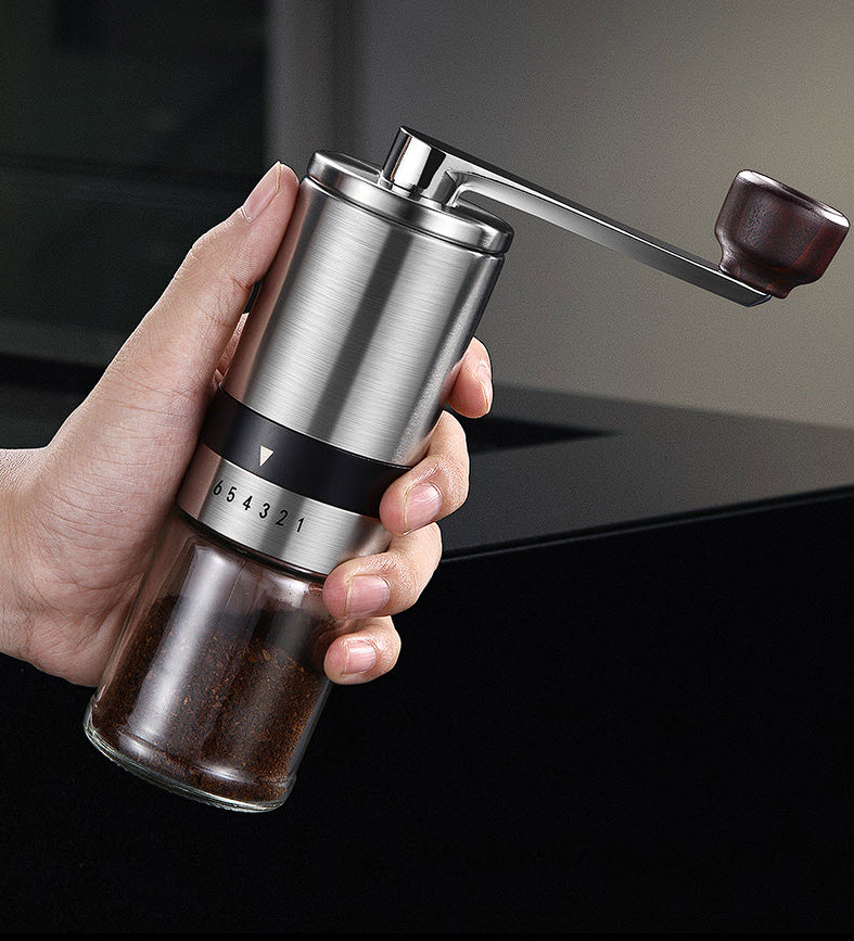 Xay cafe cầm tay 8 cấp độ mịn hạt Bomans BOM03