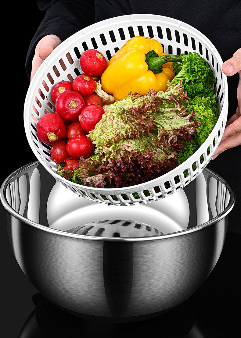 Dụng cụ vắt khô rau củ quả trộn salad Bomans BOM06