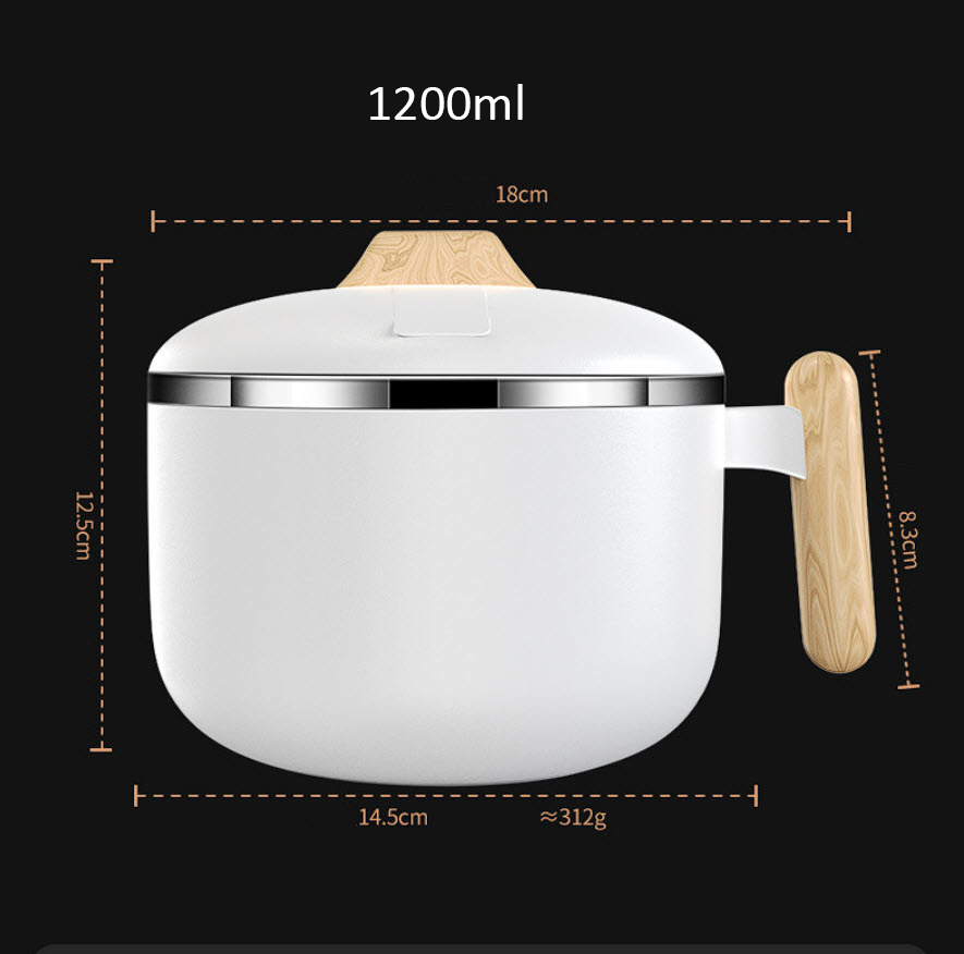 Tô nấu mì inox y tế 316 dung tích 1200ml Bomans BOM09