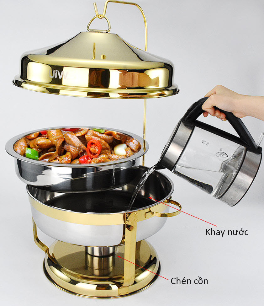 Nồi hâm nóng buffet 9L dùng cồn inox 304 OEM YGCL11