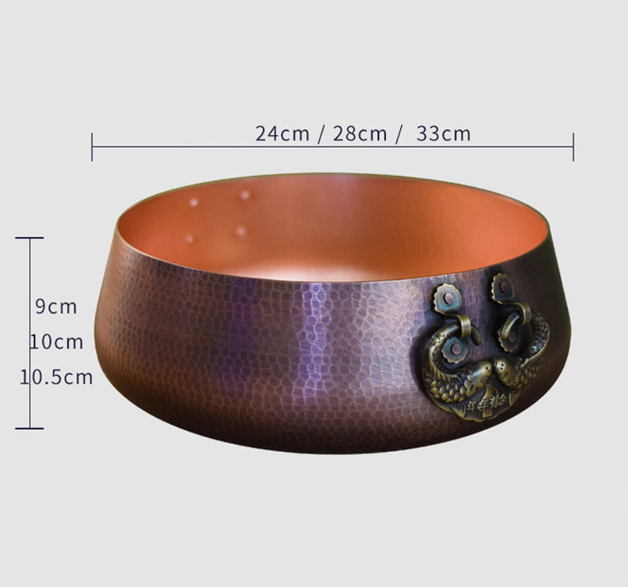 Nồi lẩu đồng đỏ copper hanhmade 24-33cm OEM LHT02